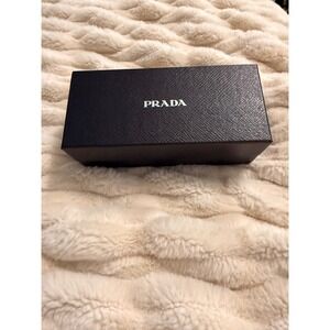 Prada Black Saffiano Leather Sunglasses Case Holder Hard Shell Eyewear with Box